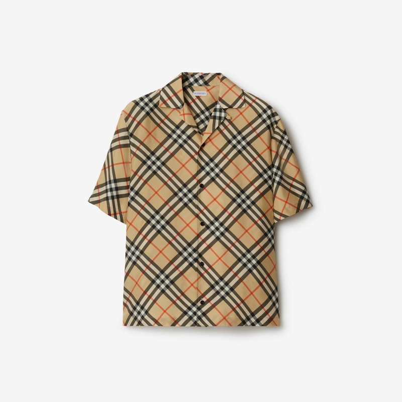 Oversized Check Silk Shirt