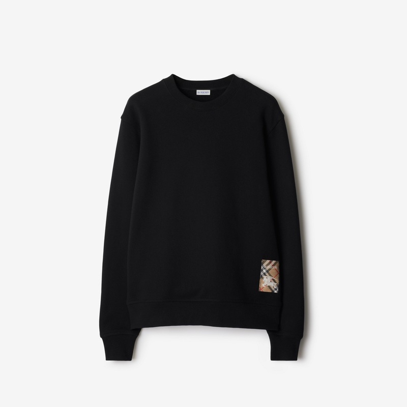 Check Label Cotton Sweatshirt