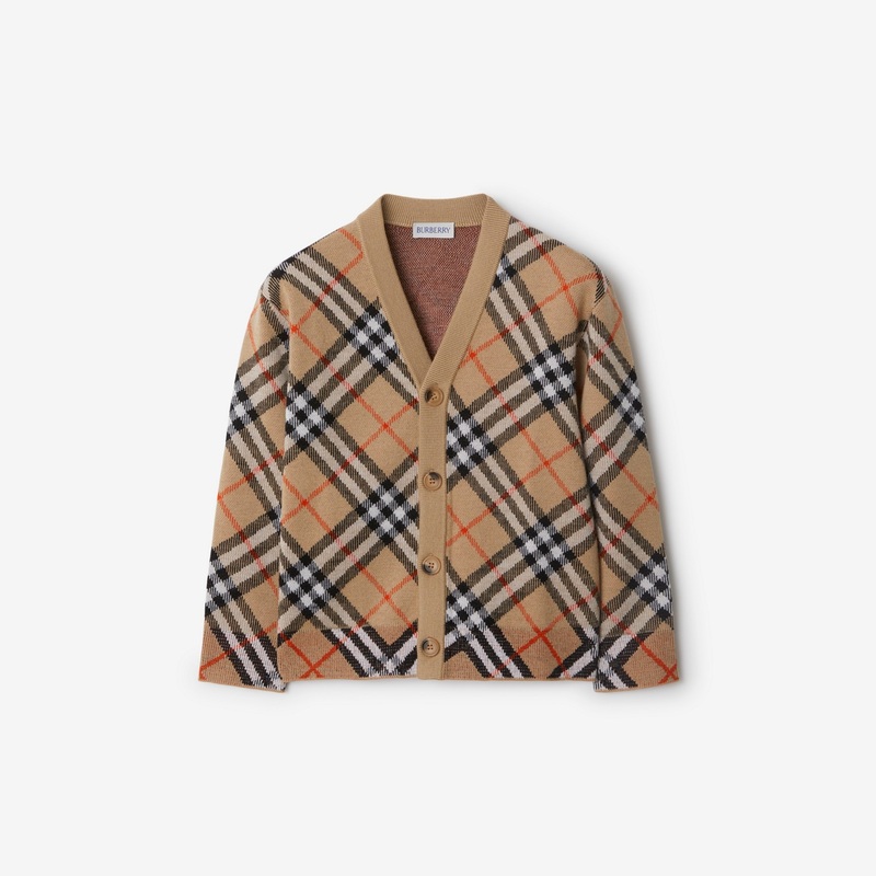 Check Wool Cardigan