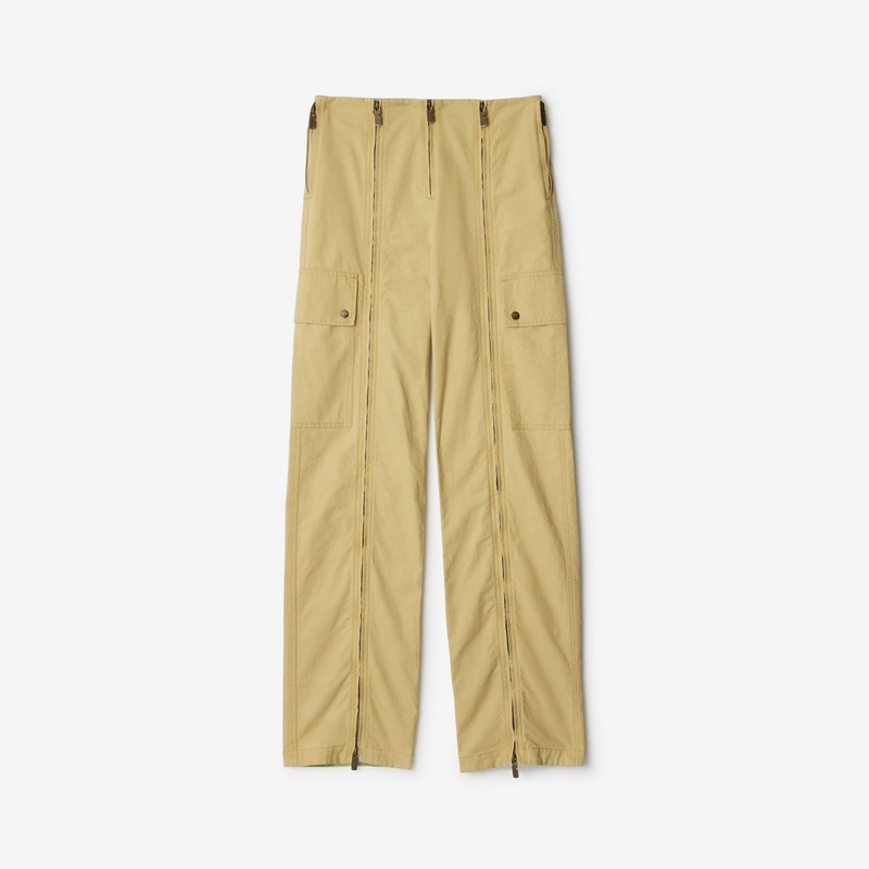 Cotton Linen Zip Trousers