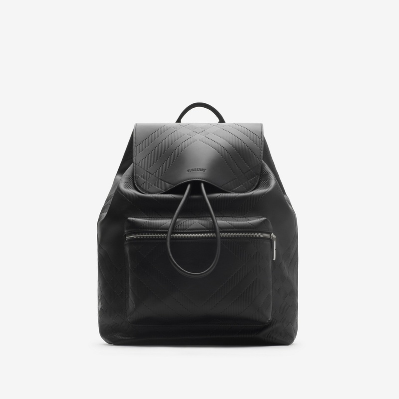 Embossed Check Backpack