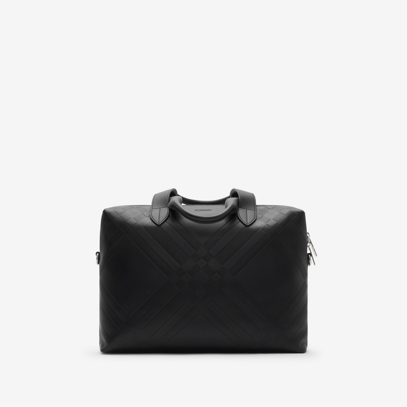 Embossed Check Briefcase