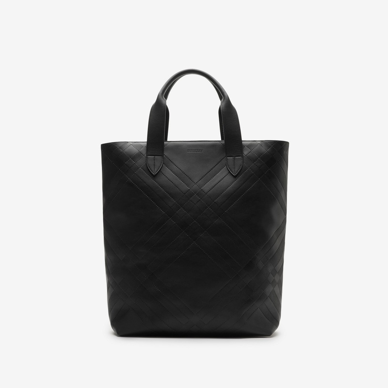 Embossed Check Tote