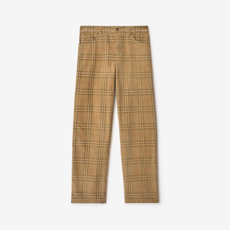 Check Corduroy Trousers