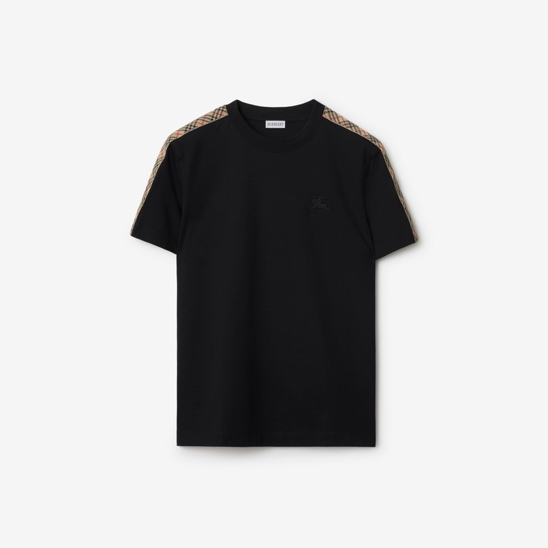Check Trim Cotton T-shirt