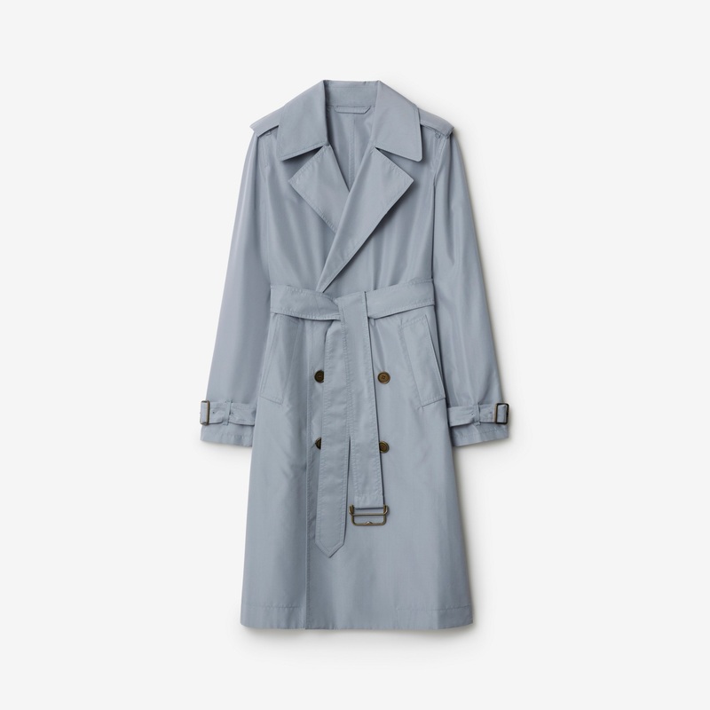 Long Silk Trench Coat