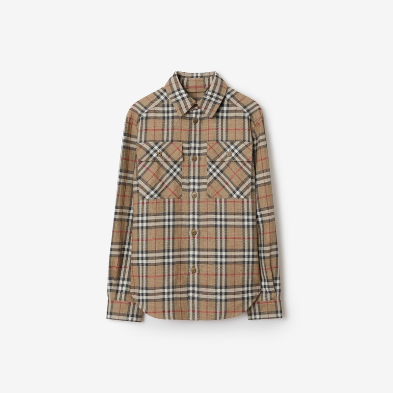 Oversized Fit Check Cotton Linen Shirt