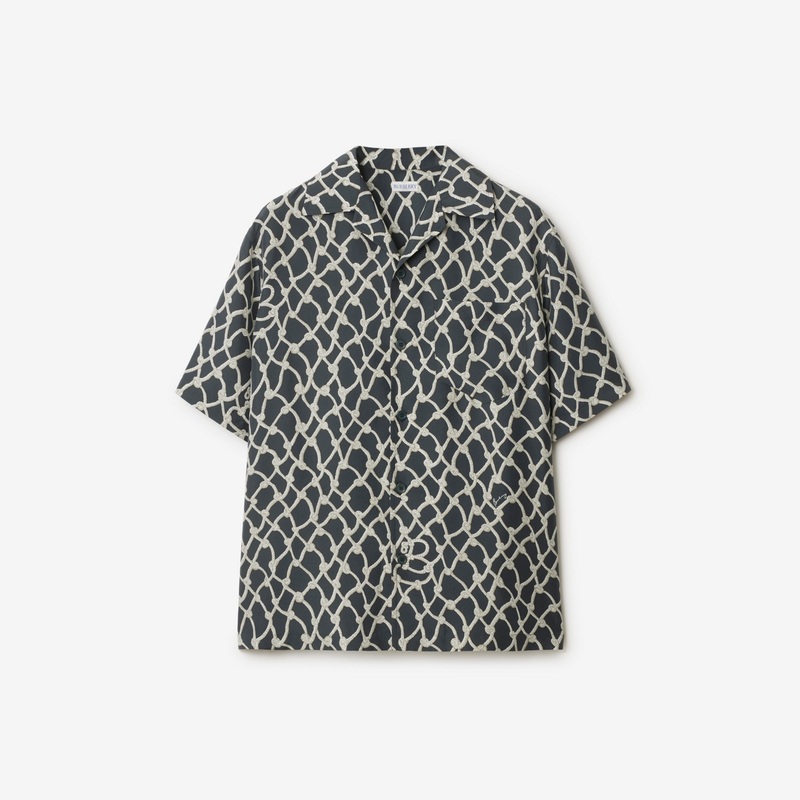 Relaxed Fit Knot Silk Poplin Shirt