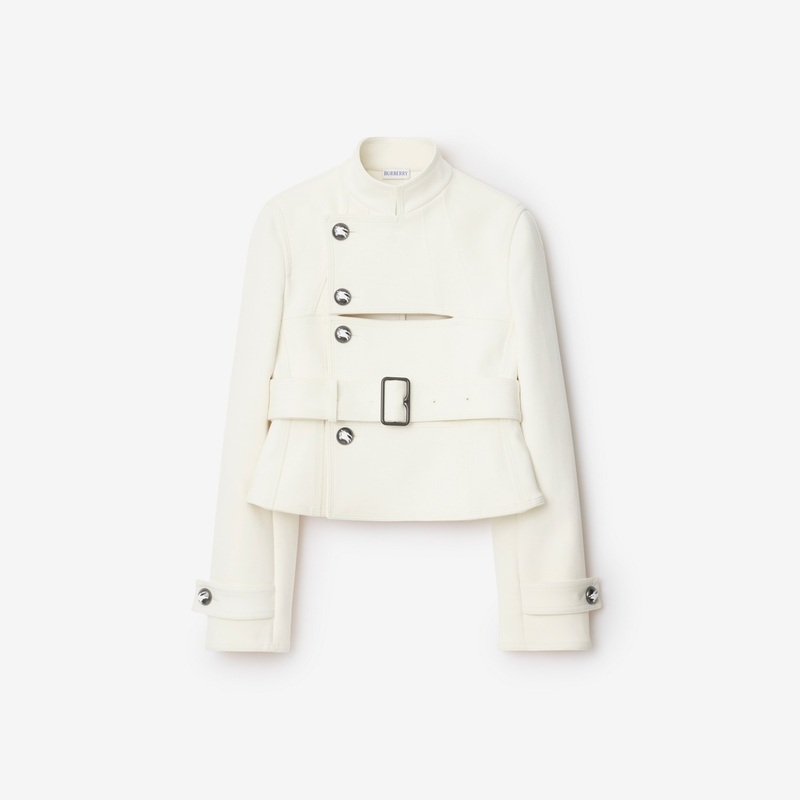 Stretch Cotton Blend Tailored Jacket