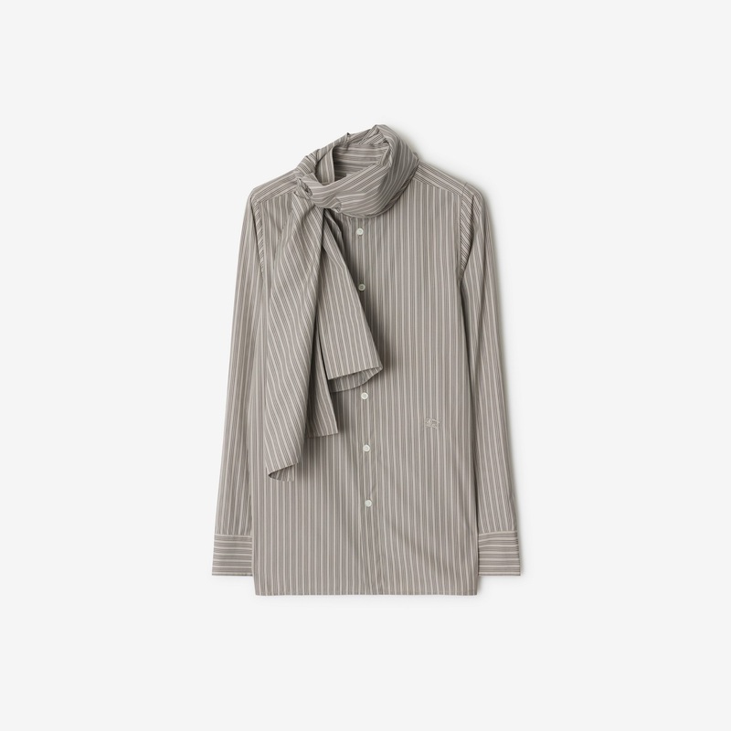 Striped Cotton Scarf Shirt
