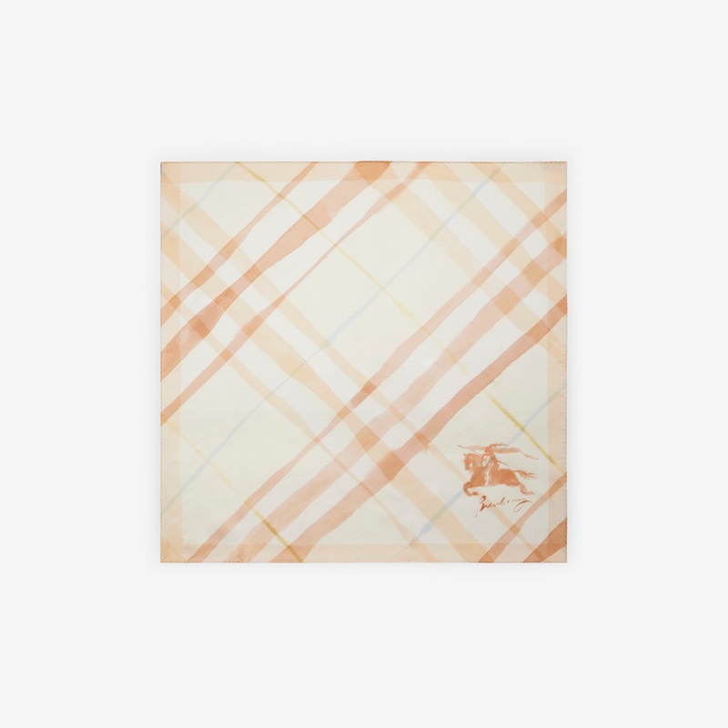 Watercolour Check Silk Scarf