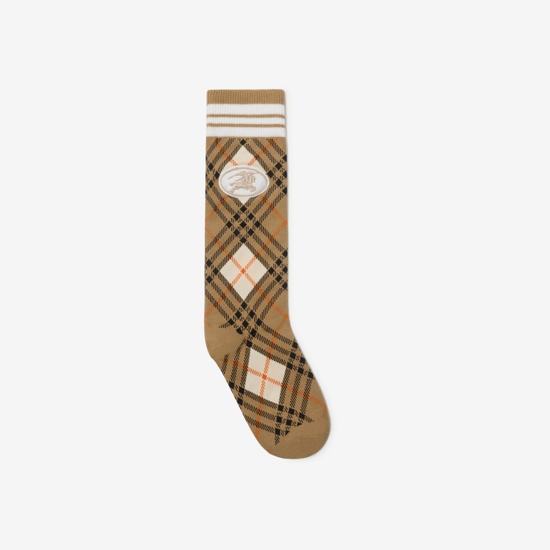 Argyle Check Stretch Cotton Blend Socks