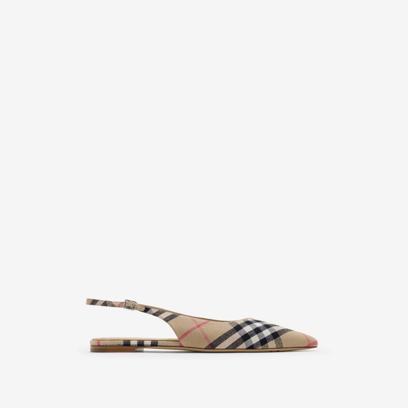 Check Dame Slingback Ballerinas