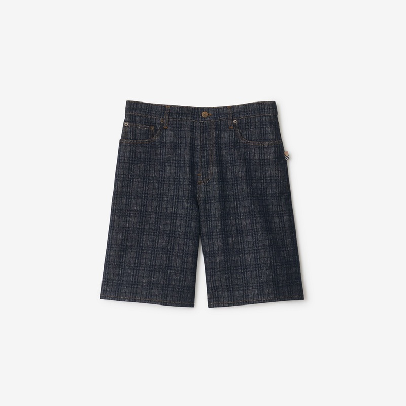 Check Denim Shorts