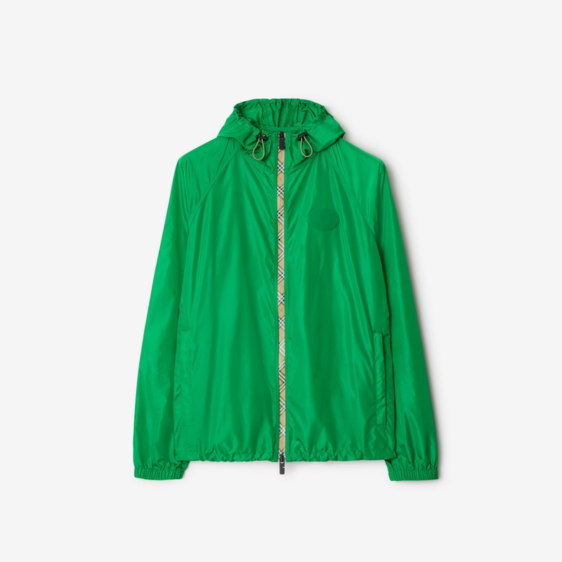 Checker-tape Nylon Hooded Jacket