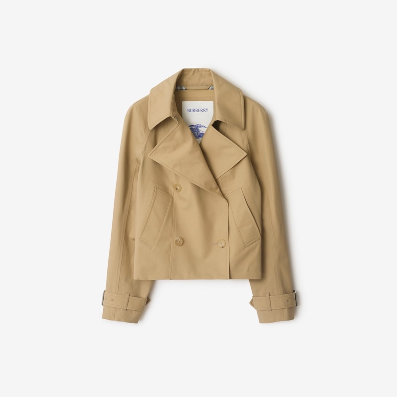 Cropped Cotton Trench Jacket