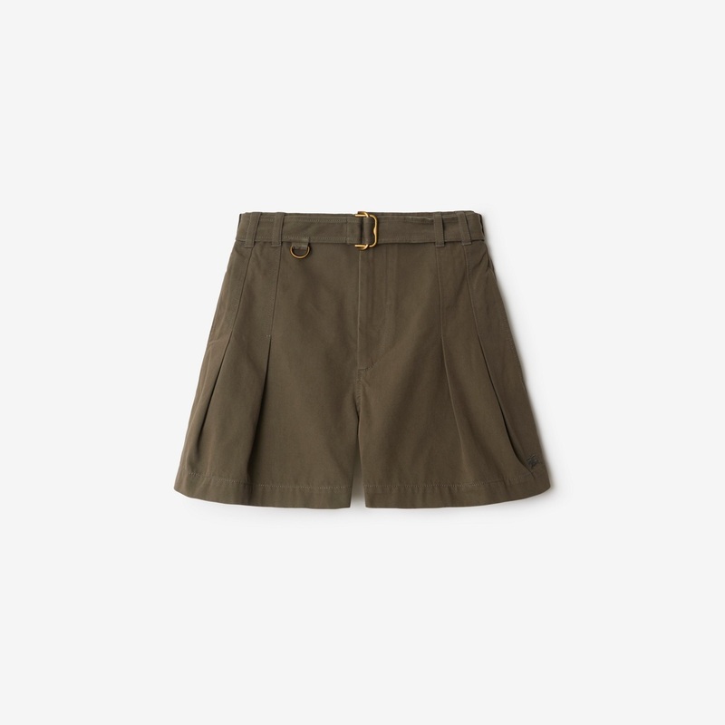 Gabardine Belted Shorts