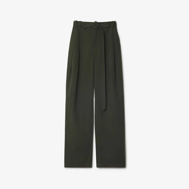 Gabardine Belted Trousers