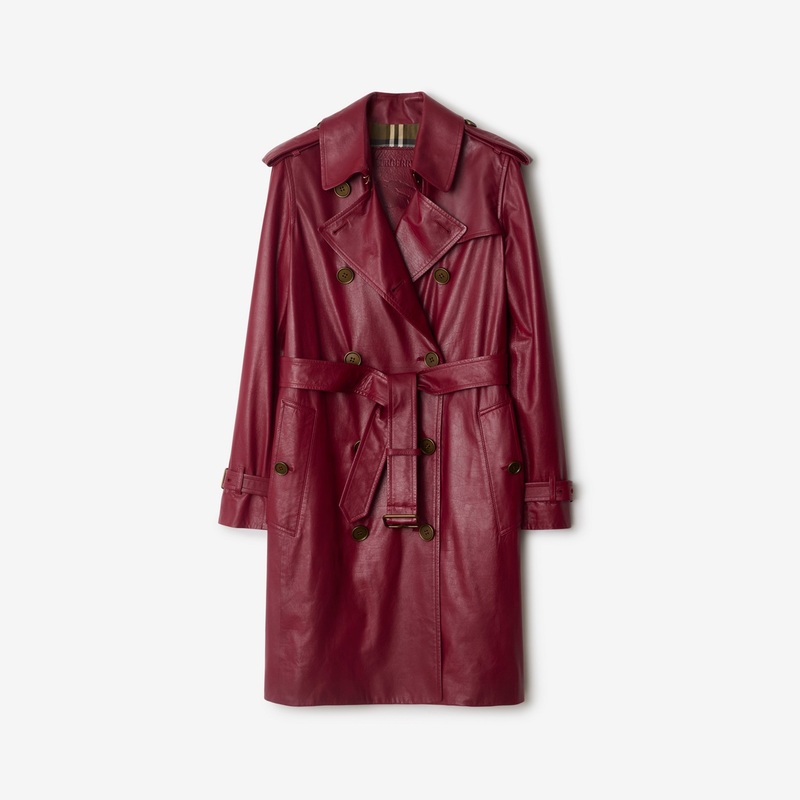 Mid-length Leather Kensington Trench Coat