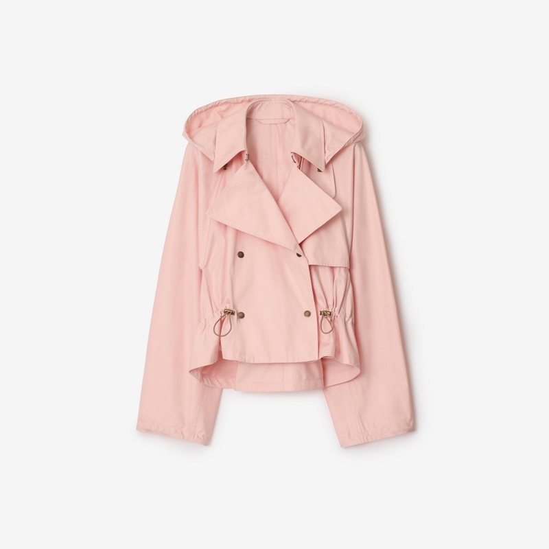 Tropical Gabardine Hooded Trench Jacket