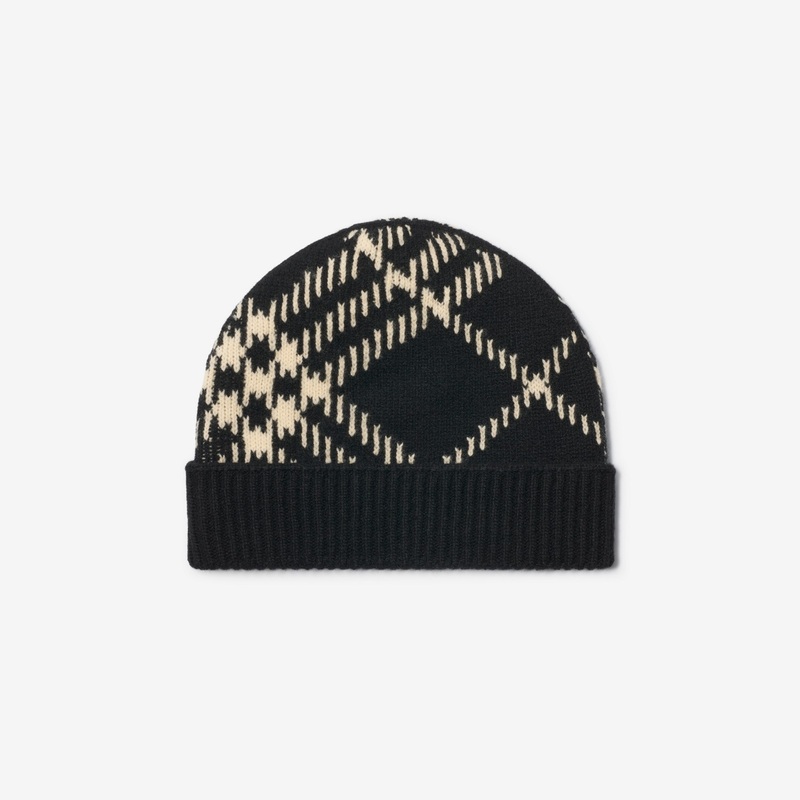 Check Cashmere Blend Beanie