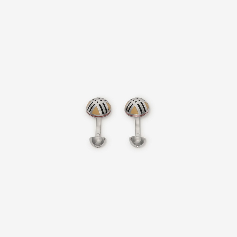 Enamel Check Cufflinks