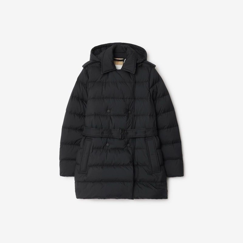 Short Nylon Hooded Puffer Coat