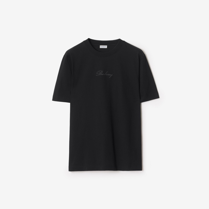 Check Cursive Logo Cotton T-shirt