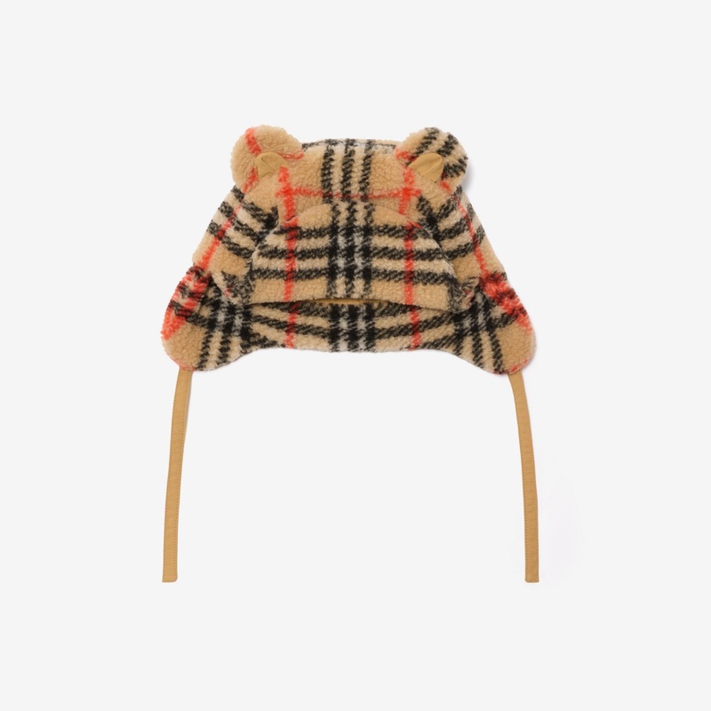 Check Fleece Trapper Hat