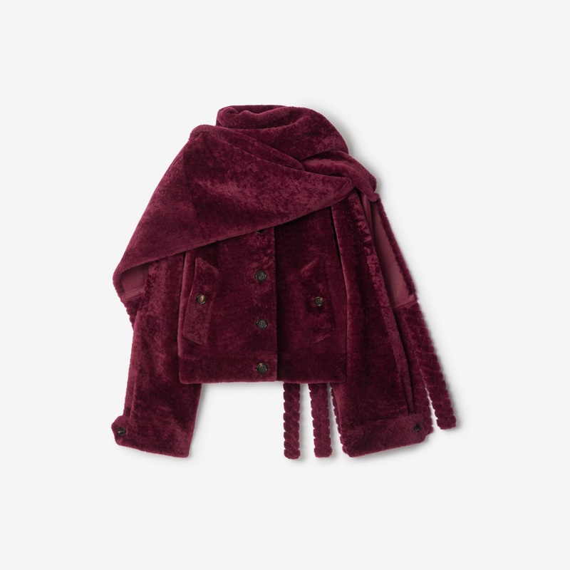 Detachable Scarf Shearling Jacket
