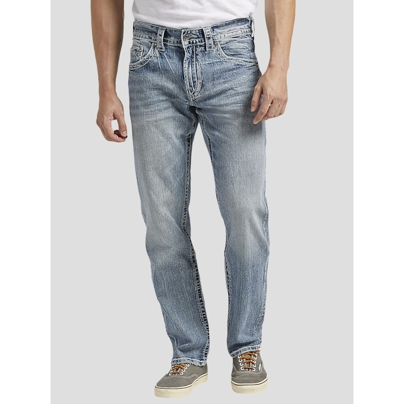 Athletic Fit Tapered Leg Lightweight Casual Jeans