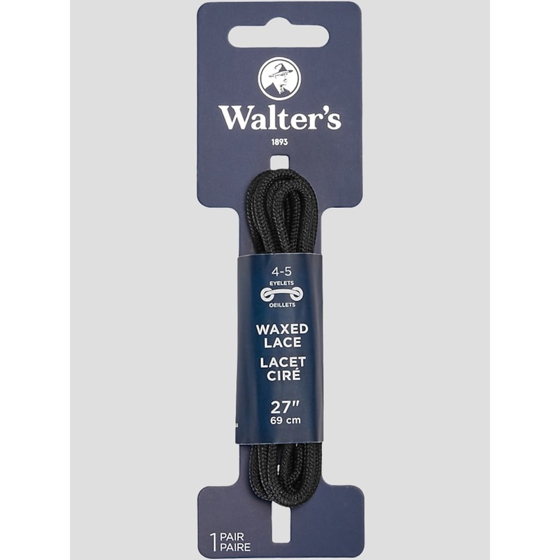 27-Inch Waxed Shoelaces, Black