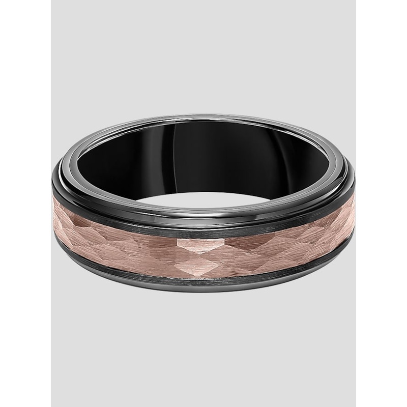 7mm Step Edge Hammered Tungsten Carbide Band