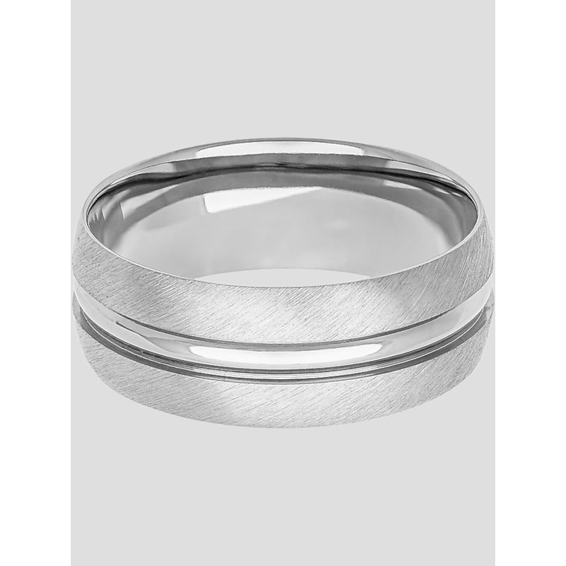8mm Satin Polished Titanium Band