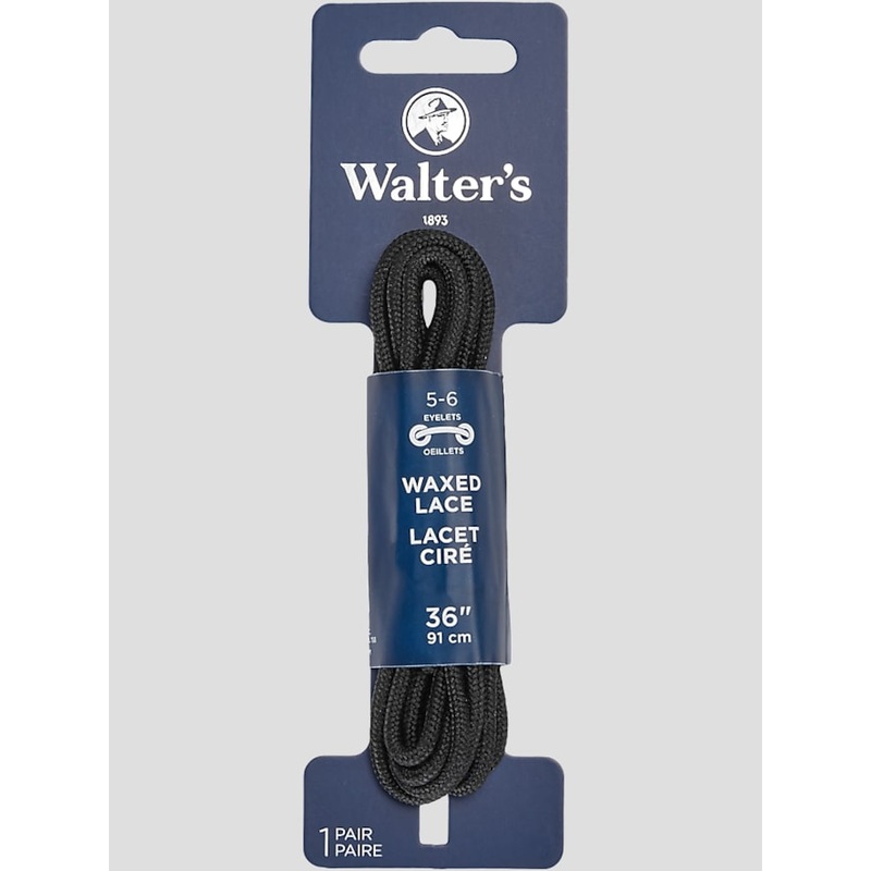 36-inch Waxed Shoelaces, Black