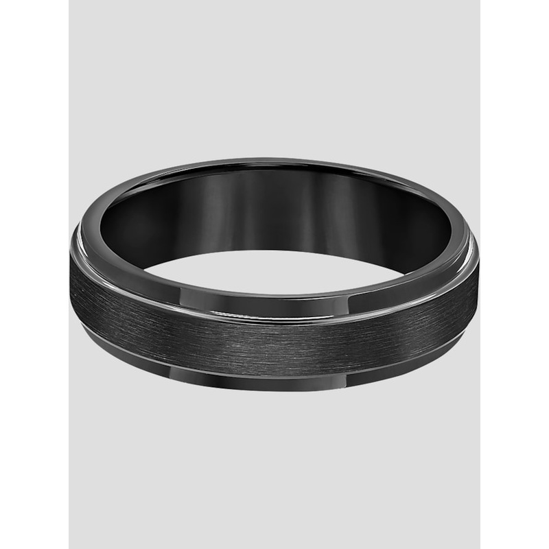 6mm Step Edge Satin Finish Tungsten Carbide Band