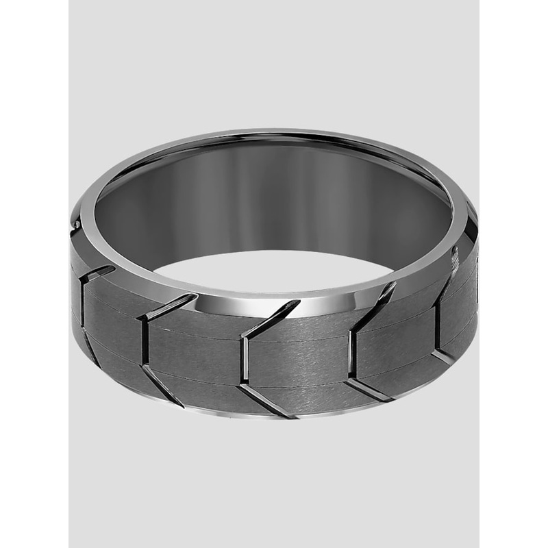8mm Tire Tread Tungsten Carbide Band