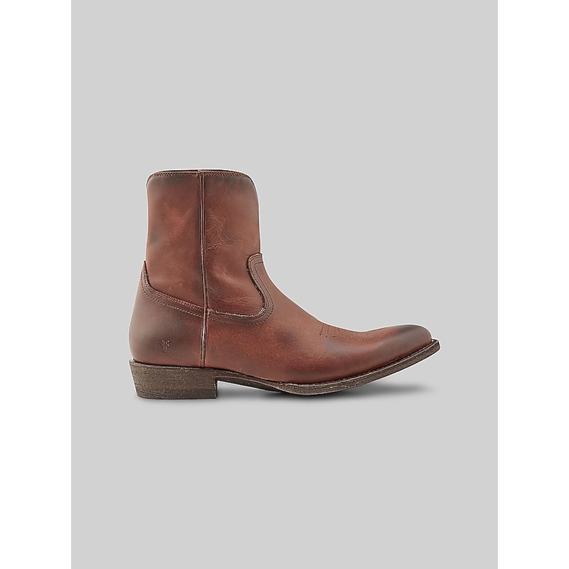 Austin Leather Inside Zip Plain Toe Boots