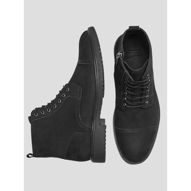 Madison Leather Lace-up Cap Toe Boots
