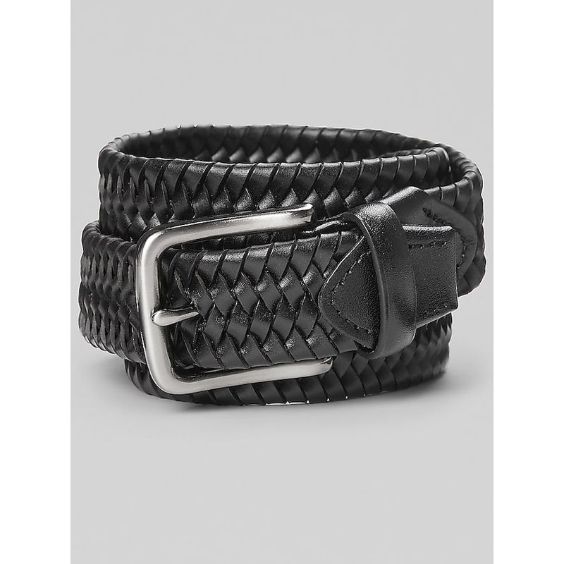 Tubular Braid Stretch Leather Belt