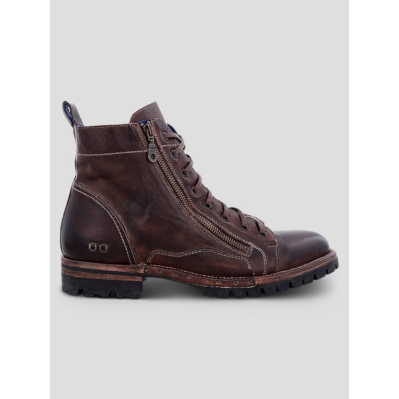 Old Bowen Trek Leather Side Zip Lace-up Boots