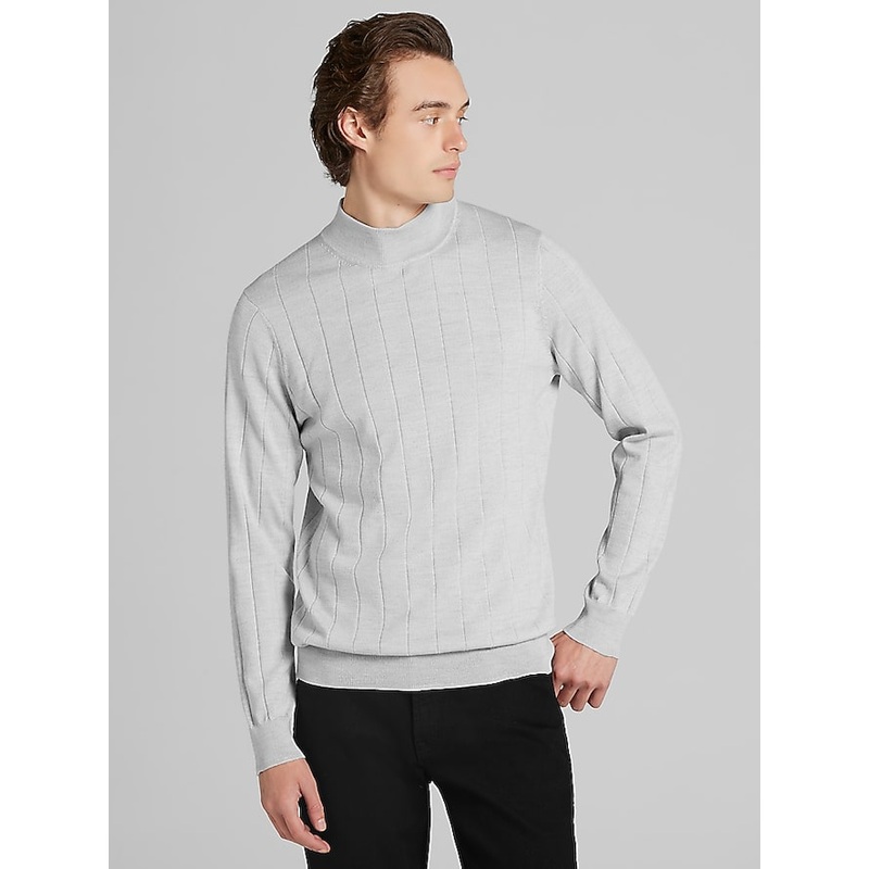 Merino Wool Mock Neck Sweater