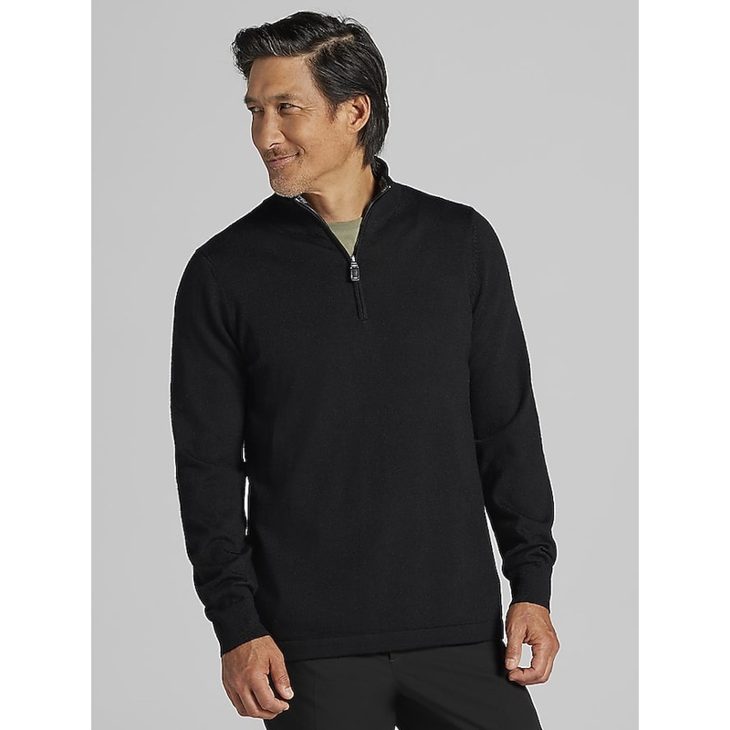 Merino Wool Quarter Zip Sweater