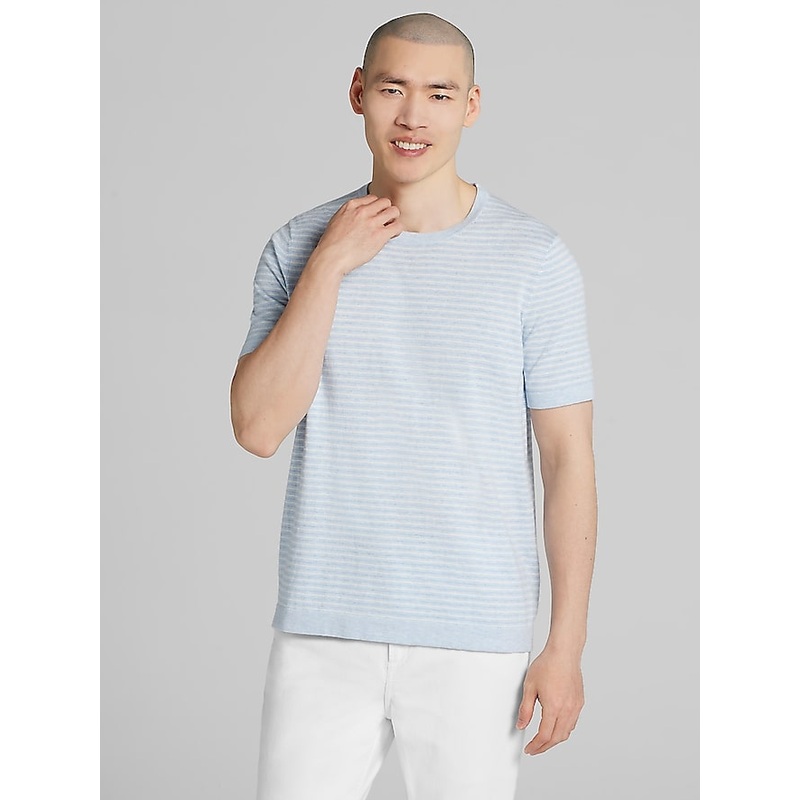 Heathered Stripe Crewneck Sweater