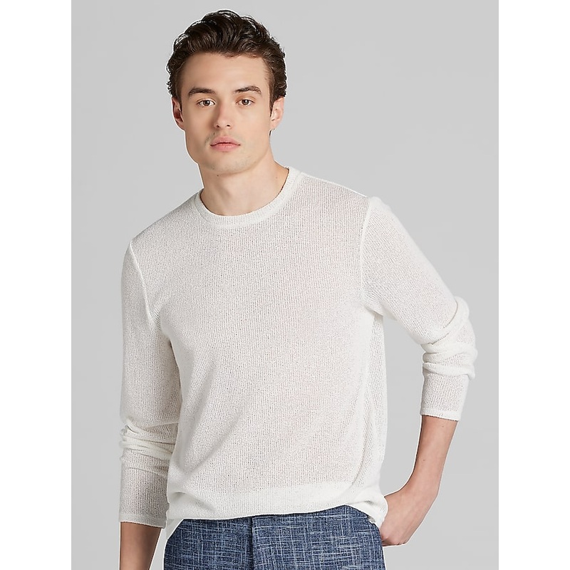 Mesh Knit Crewneck Sweater