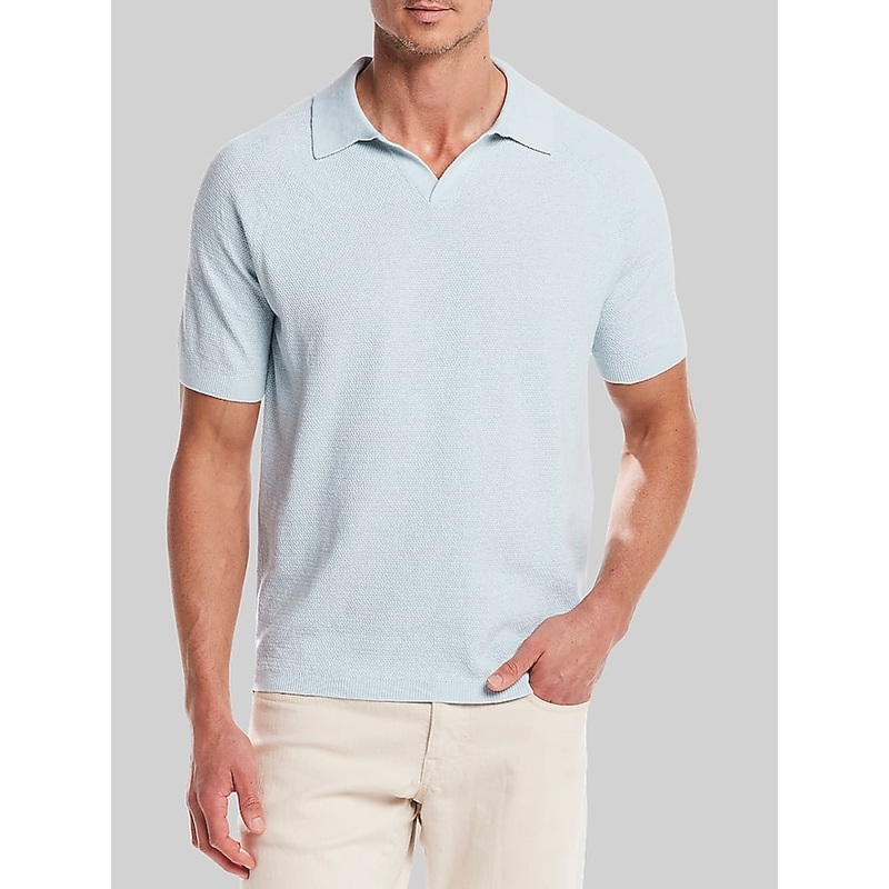 Mixed Knit Johnny Collar Sweater