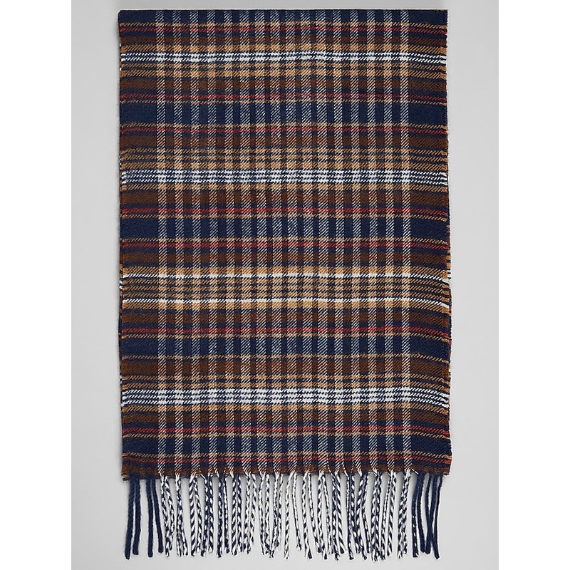 Plaid Twisted Fringe Scarf
