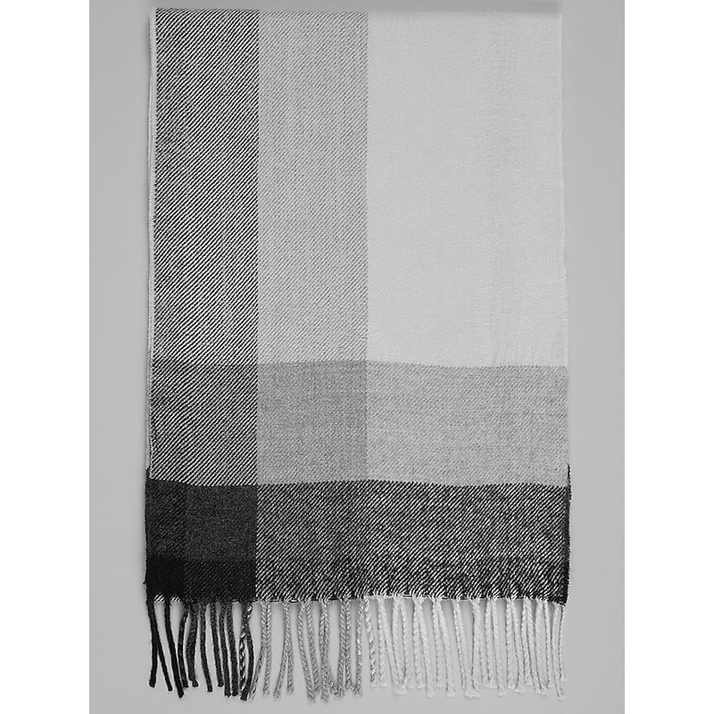 Asymmetrical Plaid Scarf