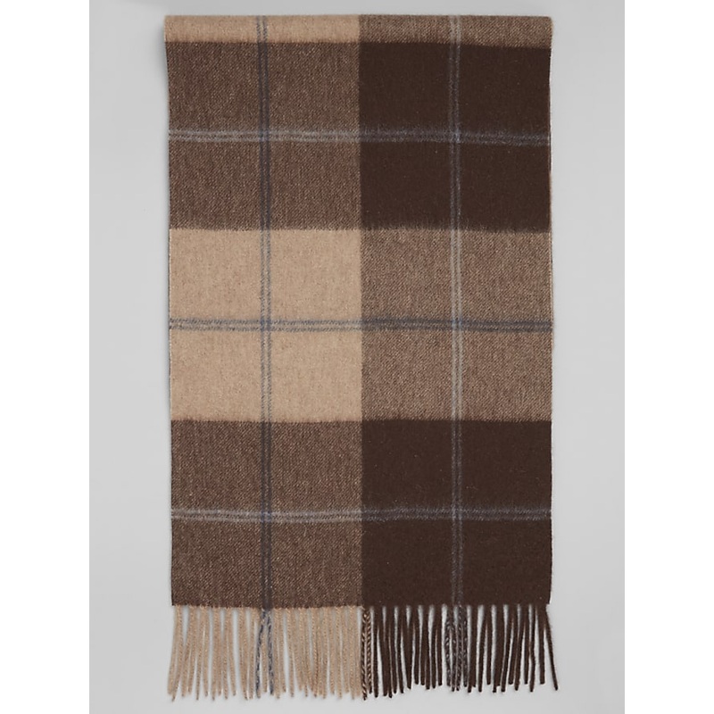 Ombre Windowpane Plaid Cashmere Scarf