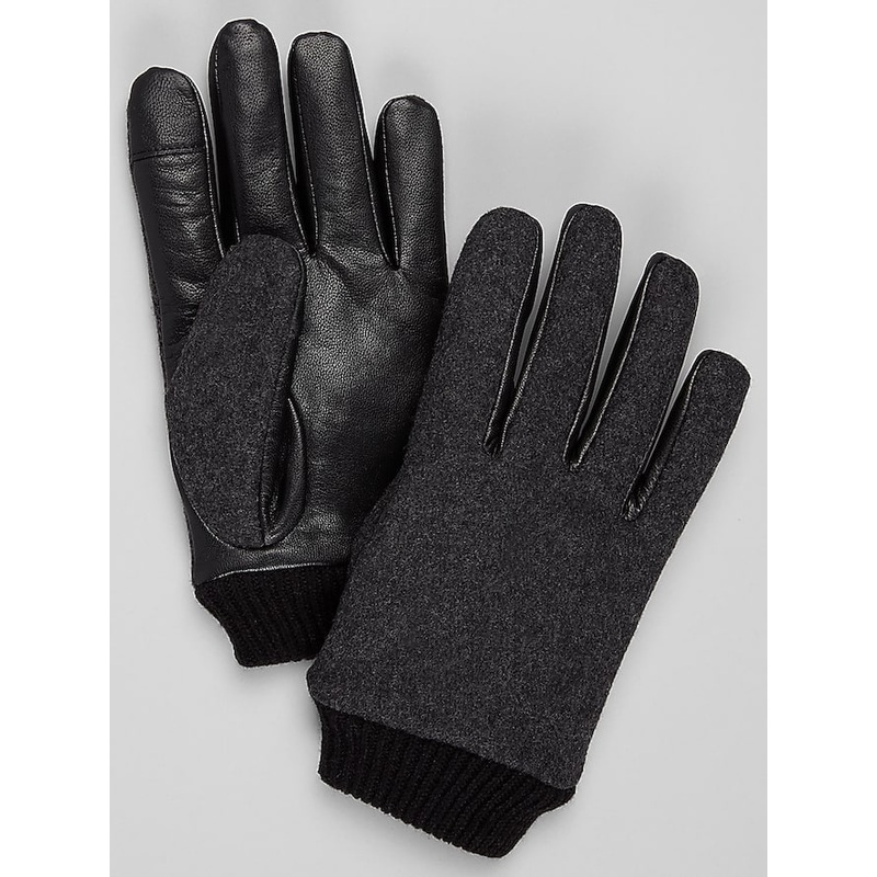 Leather & Wool Flannel Gloves